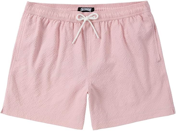 CoozySphere Men's Swim Shorts Seersucker Swimming Trunks for Men Beach Shorts Quick Dry Bathing Suit 5"/7"/9" with Pockets - Product Image