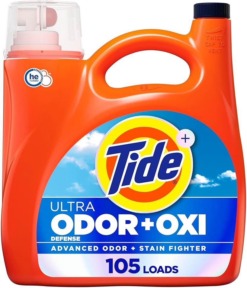 Tide Ultra Odor Defense Plus Oxi Liquid Laundry Detergent, 148 fl oz, 105 Loads, Advanced Odor and Stain Fighting Laundry Detergent Liquid - Product Image