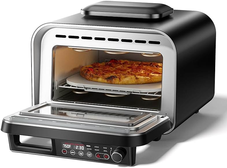 G.a HOMEFAVOR 1800W Electric Countertop Pizza Oven, 12 inch Indoor Multi-Function Pizza Maker with Air Fry, Bake, Roast, Broil & Grill, High Heat 750°F for Crispy Crust, Family Kitchen Appliance - Product Image