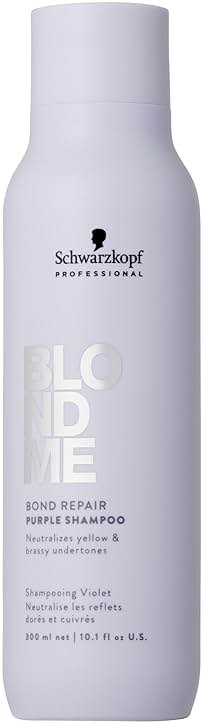 BlondMe Bond Repair Purple Shampoo for Blonde Hair | Neutralizes Yellow & Brassy Tones | Strengthens, Repairs, & Prevents Breakage | For Moisturized, Healthy-Looking Cool-Toned Blondes - Product Image
