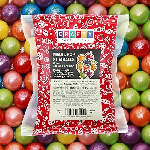 Shimmer Gumballs Pearl - Assorted Bubble Gum for Kids - Mix Fruit Flavored Gum 3.5 oz Chewing Gum - Nostalgic Valentines Candy for Party Favors Easter Basket Sweet Treats, 16mm (0.62 inch) - Product Image