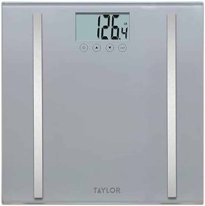 Taylor Digital Body Composition Scale, Bathroom Scale for Body Weight, Measures Body Fat, Body Water, and Muscle Mass Percentages, 8 User Recognition, 400 lb Capacity, Charcoal - Product Image