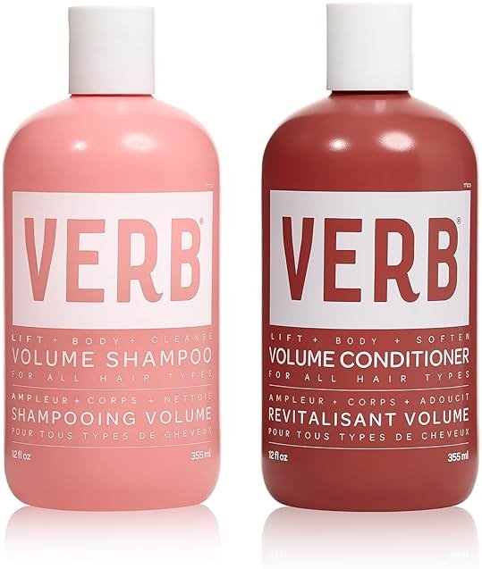 VERB Volume Shampoo & Conditioner Duo- Cleanses, Softens + Lifts Flat Hair - Product Image