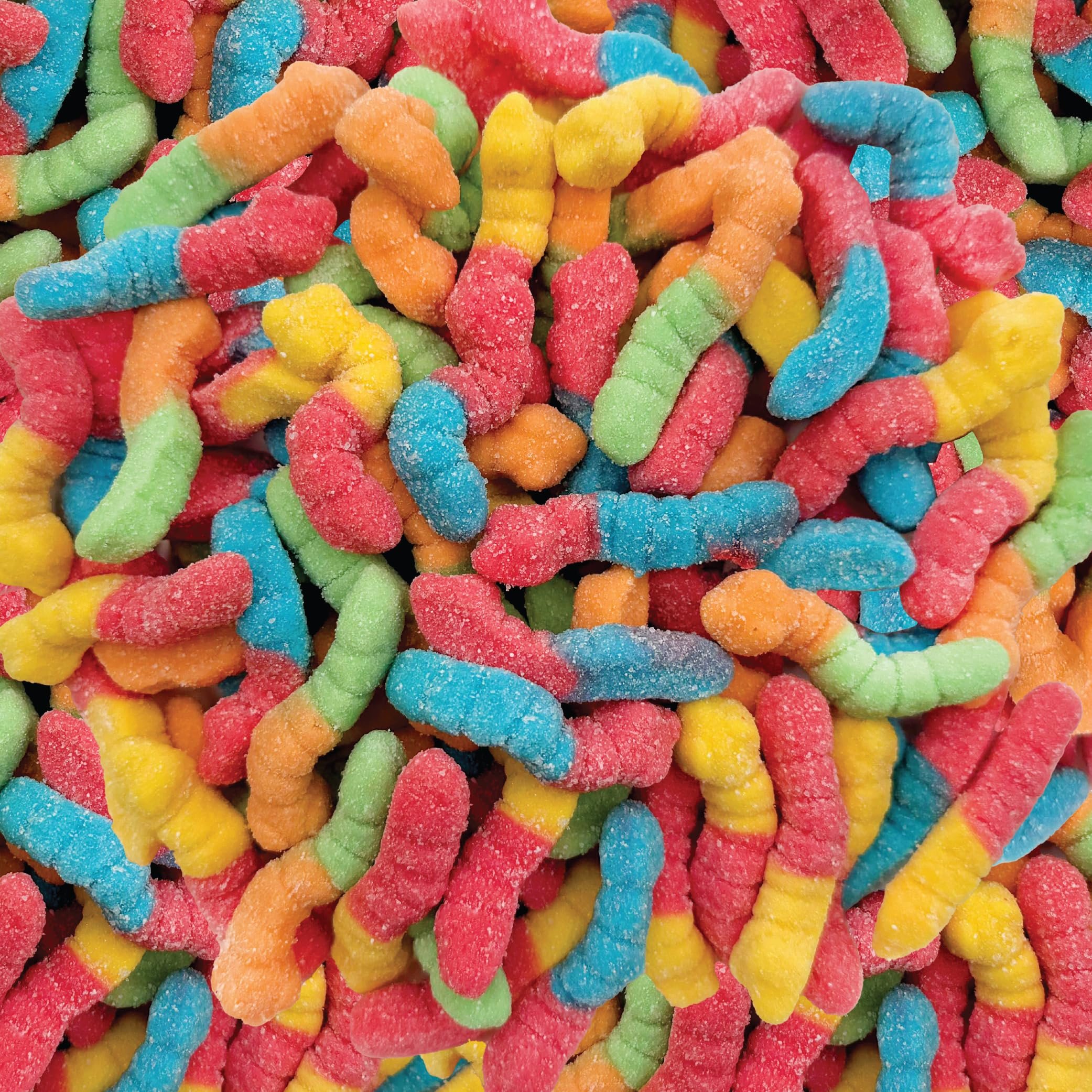 Neon Sour Gummy Worms, Gummy Candy, 2 Lb Bag | Assorted Fruit Flavors, Movie Night Snack, Candy for Goodie Bags - Product Image