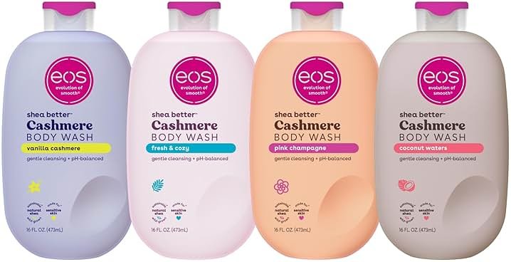 Bundle of eos Shea Better Cashmere Body Wash- Vanilla Cashmere, Coconut Waters, Fresh & Cozy, Pink Champagne - Product Image