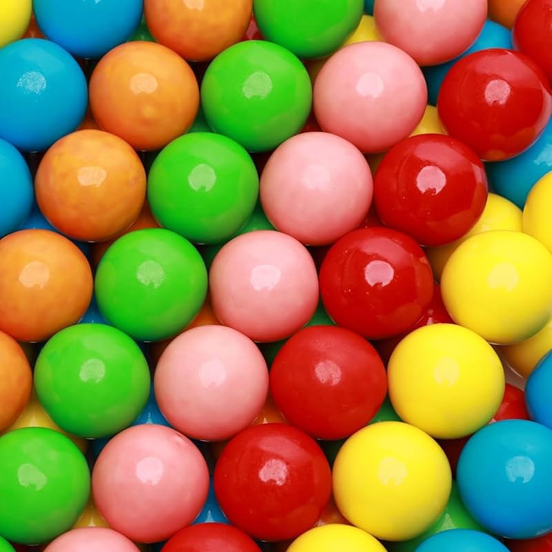 Gumballs for Kids- 1 Inch Large Double Bubble Gumballs - Baseball Chewing Gum Assorted Fruit Flavored Bubble Gum for Gumball Machine - Sweet Gum Balls in Bulk 3.5 OZ - Product Image