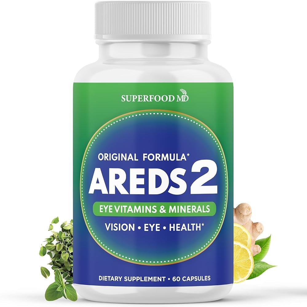 AREDS 2 Eye Vitamin & Mineral Supplement, Contains Lutein, Vitamin C, Zeaxanthin, Zinc & Vitamin E, with Added Copper - 60 Count - Product Image