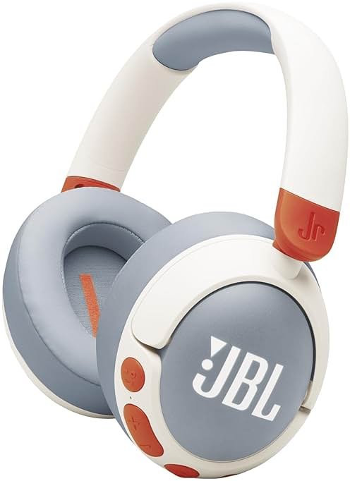 JBL Junior 470NC - Wireless Over-Ear Noise Cancelling Kids Headphones with JBL Safe Sound (<85dB), Fit for Kids, Parental Control with Customizable Volume & Playtime and 50Hr Battery Life (White) - Product Image