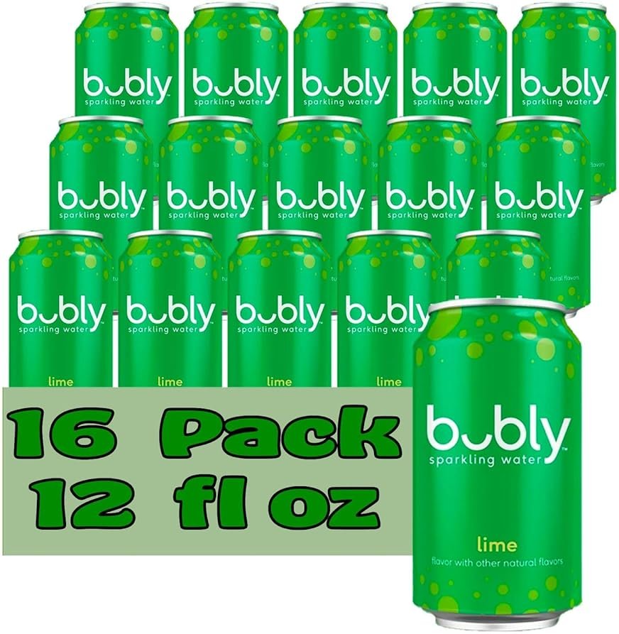 Bubly Lime Flavored Sparkling Water 12 fl oz Aluminum Can 16 Pack - Product Image