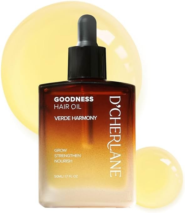 D'Cherlane Pre-Wash Scalp Oil - Rosemary Hair Treatment with Argan, Castor & Coconut for Dry, Itchy Scalp, Pre-Shampoo Formula for Softer, Fuller-Looking Hair | Gifts for Women - Product Image