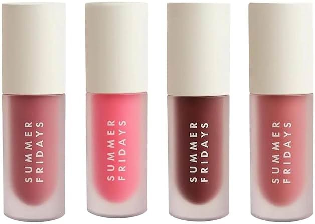 Summer Fridays Dream Lip Oil Set - Tinted Sheer Hydration and High Shine - Pink Cloud + Blush Dreams + Soft Mauve + Rosewood Nights (0.15 Oz) - Product Image