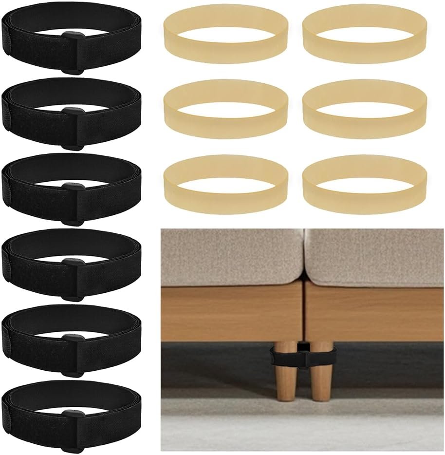 DSKMJT 6 Pack Sectional Couch Connectors to Make Sectional Stay Quick Install Tool-Free Keep Sliding Sofa in Place1 - Product Image