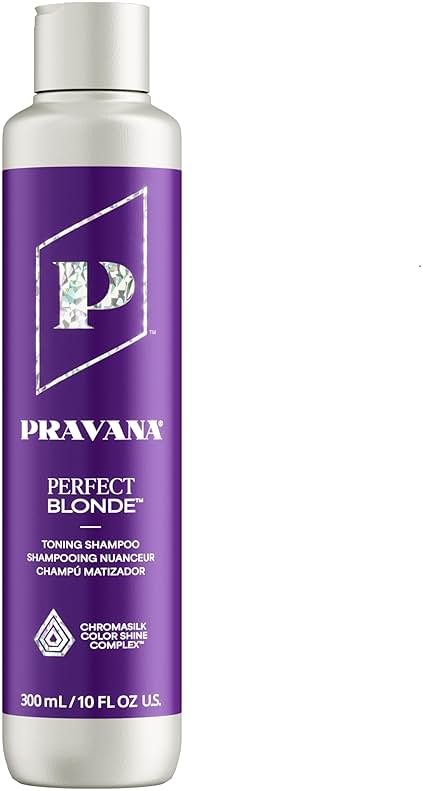 Pravana The Perfect Blonde Purple Toning Shampoo | Neutralizes Brassy, Yellow Tones | For Color Treated Hair | Chromasilk Enhances Shine & Protection | Vegan, Cruelty-Free | Paraben & Sulfate Free - Product Image