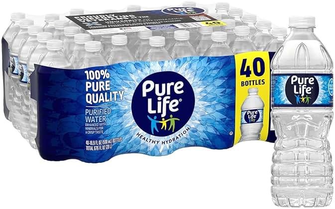 Purified Mineral Water 16.9 oz Bottles (40-Count Pack) Crisp, Clean Hydration with No Calories, No Sweeteners, and 100% Recyclable Bottles for Refreshing Everyday Hydration - Product Image