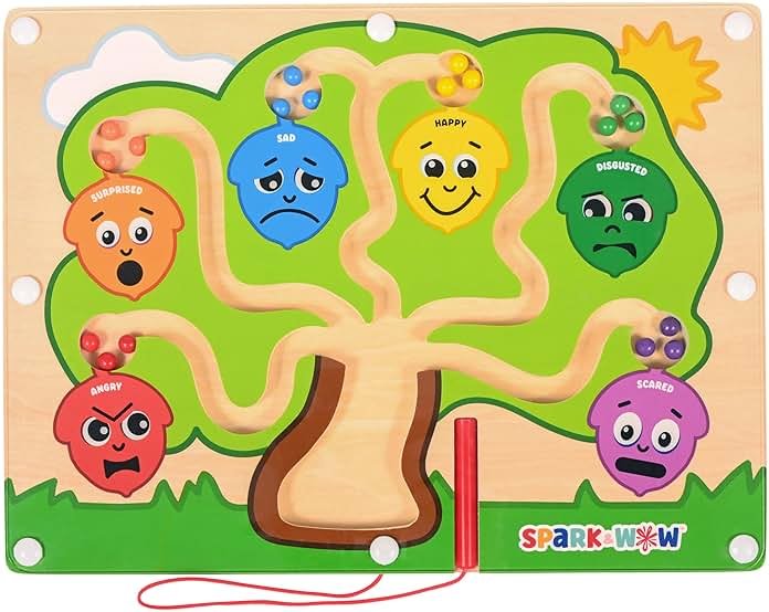 Spark & Wow Magnetic Maze | My Emotions Tree | Magnet Board for Toddlers | 6 Feelings & Colors | Ages 18m+ | Emotional Regulation Tools for Kids - Product Image