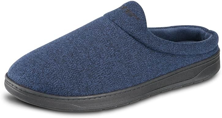 isotoner Men's Indoor/Outdoor Heathered Knit Brady Clog Slippers With Memory Foam Comfort and Heel Support - Product Image