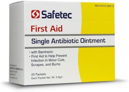 Safetec First Aid Antibiotic Ointment 53305 – Single-Use Packets for Minor Cuts & Wound Care (25 Pack) - Product Image