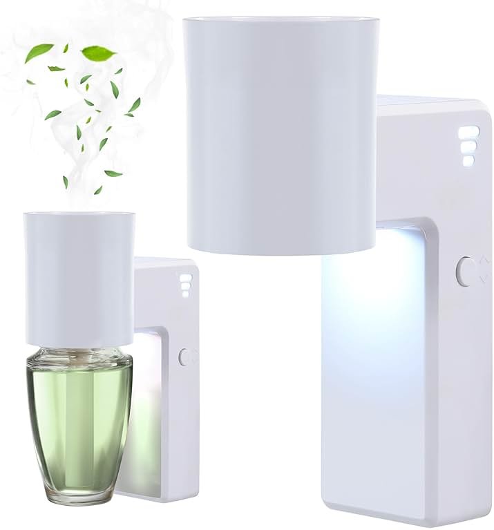 ROSSEX 2 PCS Wall Fragrance Plug in with Night Light and Oil Diffuser Plug with Upgraded Fragrance Concentration Control, Compatible with Bath and Body Works WallFower for Home, White - Product Image