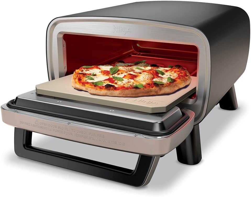 Ninja Artisan Electric Outdoor Pizza Oven with Stone | 12-inch Pizza in 3-minutes | 700F Max Temp | 5-in-1 Functionality – Pizza, Bake, Broil, Proof & Warm | Makes Full Meals | Gray | MO201 - Product Image