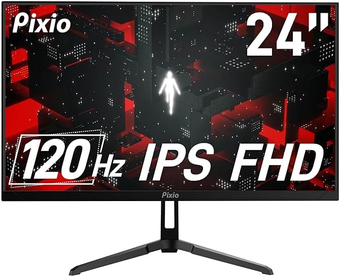 Pixio PX246 Wave 24 inch 120Hz Refresh Rate FHD 1080p Resolution IPS Panel 4ms GTG Response Time Gaming Monitor with Adaptive Sync - Product Image