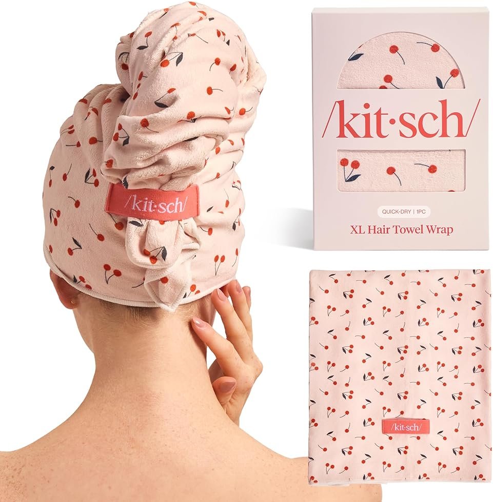 Kitsch Plush Microfiber Hair Towel Wrap for Women – Ultra Absorbent Microfiber Bath Towels for Wet, Curly, Long or Short Hair – Anti-Frizz Hair Wrap, Great Hair Care Gifts for Women - Product Image