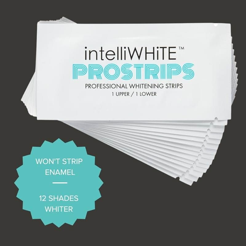 IntelliWHiTE ProStrips Teeth Whitening Strips, 28 Day Treatment, Whitens Up to 12 Shades, Enamel-Safe Gentle Remineralizing Formula, Dentist Formulated for Sensitive Teeth, (56pk Mint Flavor) - Product Image