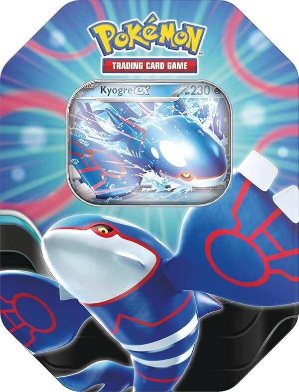 Pokémon TCG: Azure Legends Tin – Kyogre ex (4 Booster Packs & 1 Foil Promo Card) - Product Image