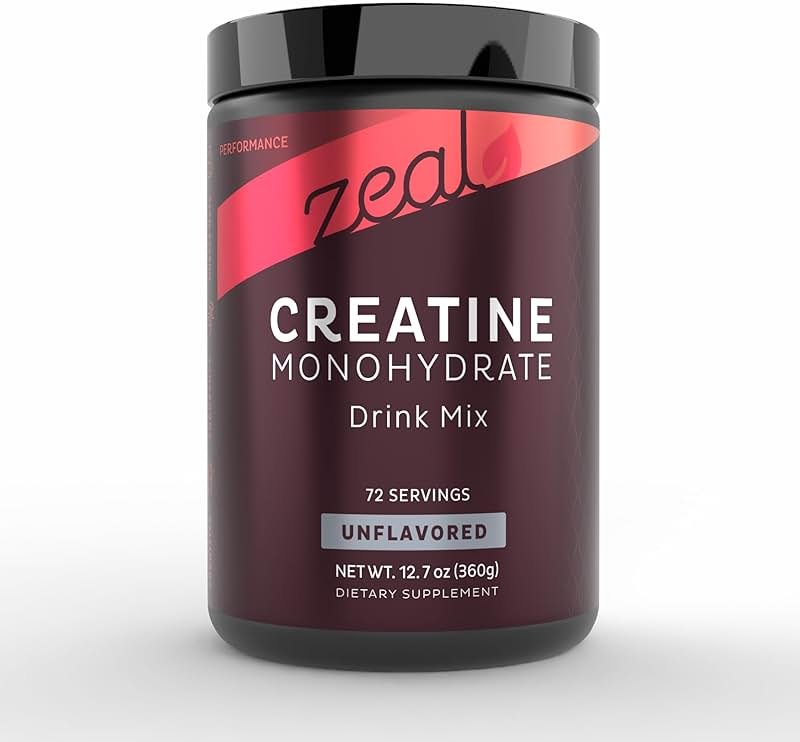 Zeal Micronized Creatine Monohydrate Powder | Pure Unflavored Creatine | 5g per Serving, 72 Servings | Supports Muscle Growth, Strength & Recovery | Creatina Monohidratada en Polvo - Product Image