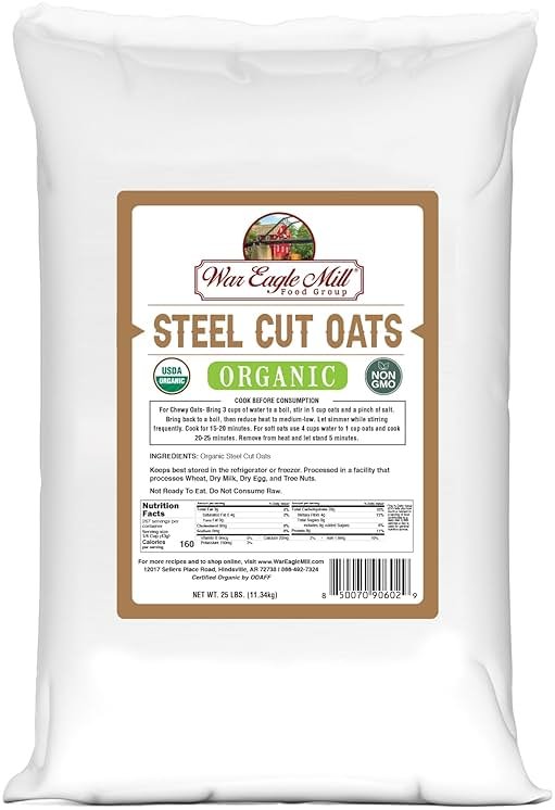 War Eagle Mill Organic Steel Cut Oats, 25 Pounds - Product Image