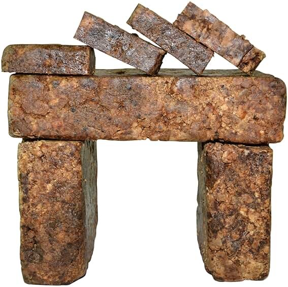 Plant Guru Raw African Black Soap 5 oz. Bar - Pure & Natural Traditional Skincare for Face, Body & Hair | Handmade Cleanser for All Skin Types. Imported From Ghana. - Product Image