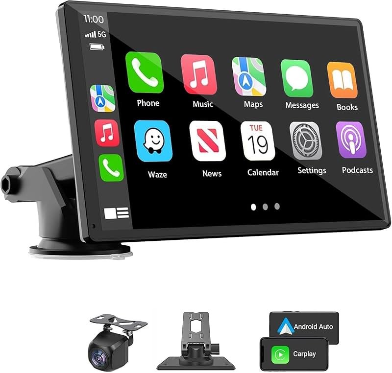 Portable Wireless Carplay Car Stereo 7" with Apple CarPlay/ Android Auto - Product Image