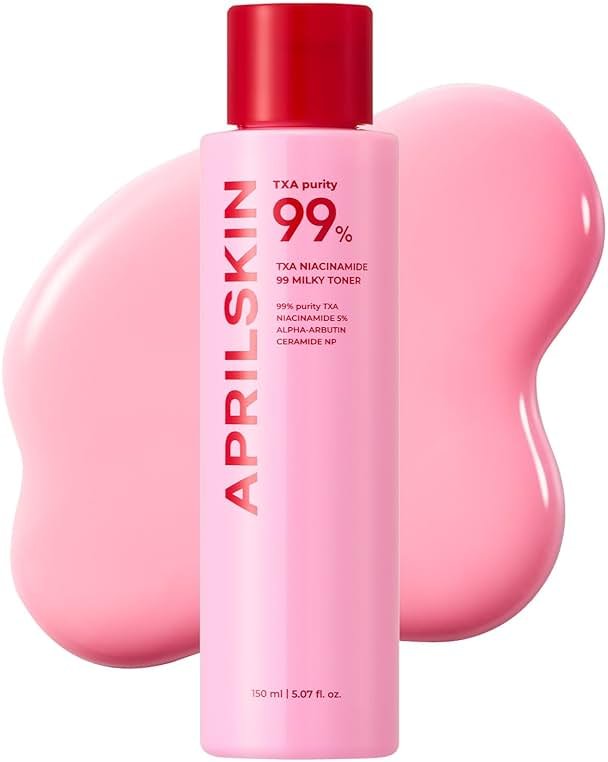 APRILSKIN TXA+Niacinamide 99 Pink Milky Toner | 99% High-Purity TXA 3%+ Niacinamide 5% for Brightening | Highly Concentrated Cream Toner | Deep Moisturizing Formula for Dull Skin | 5.07 fl.oz. - Product Image