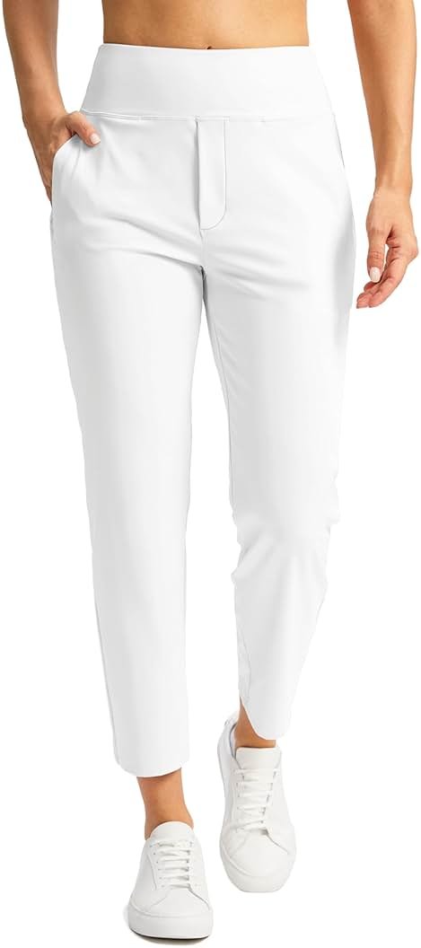 SANTINY Women's Pants with 3 Pockets 7/8 High Waisted Stretch Ankle Pants for Women Golf Casual Travel Athletic Work - Product Image