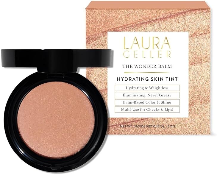 LAURA GELLER NEW YORK The Wonder Balm Cream Blush – Nice n Natural – Hydrating Multi-Use Cheek & Lip Color – Squalane & Sunflower Oil – Lightweight, Buildable Sheer Glow – Mature & Dry Skin – Vegan - Product Image