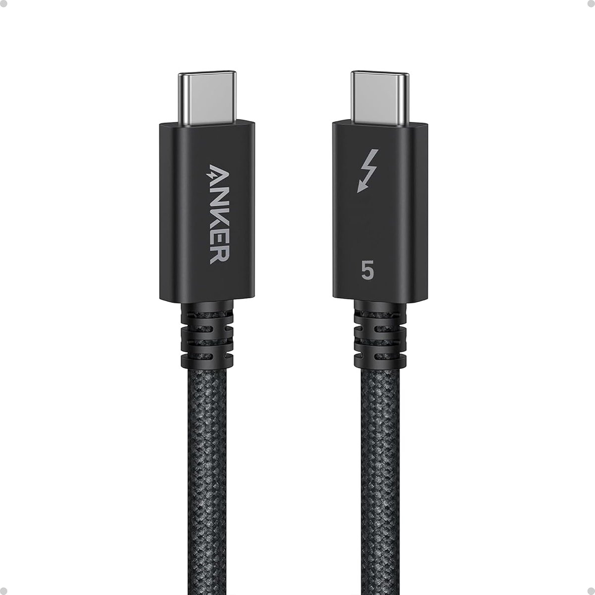 Anker Prime Thunderbolt 5 Cable, 3.3 FT USB C to USB C Cable, 240W Charging, 80Gbps Data Transfer, Up to 120Gbps Bandwidth, 8K/4K Displays, for iPhone 16, MacBook, and More (Thunderbolt 5-Certified) - Product Image