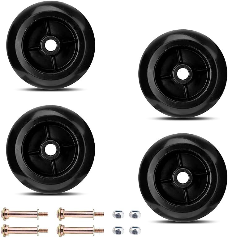 Set of 4 Lawn Mower Anti Scalp Deck Wheel Kit Compatible with Husqvarna Bad Boy Exmark Kubota Lawn-Boy Toro Mower Replace# 022-5234-98 103-3168 1-603299 539 10 26-43 1716353 K5351-42110 72490001 - Product Image