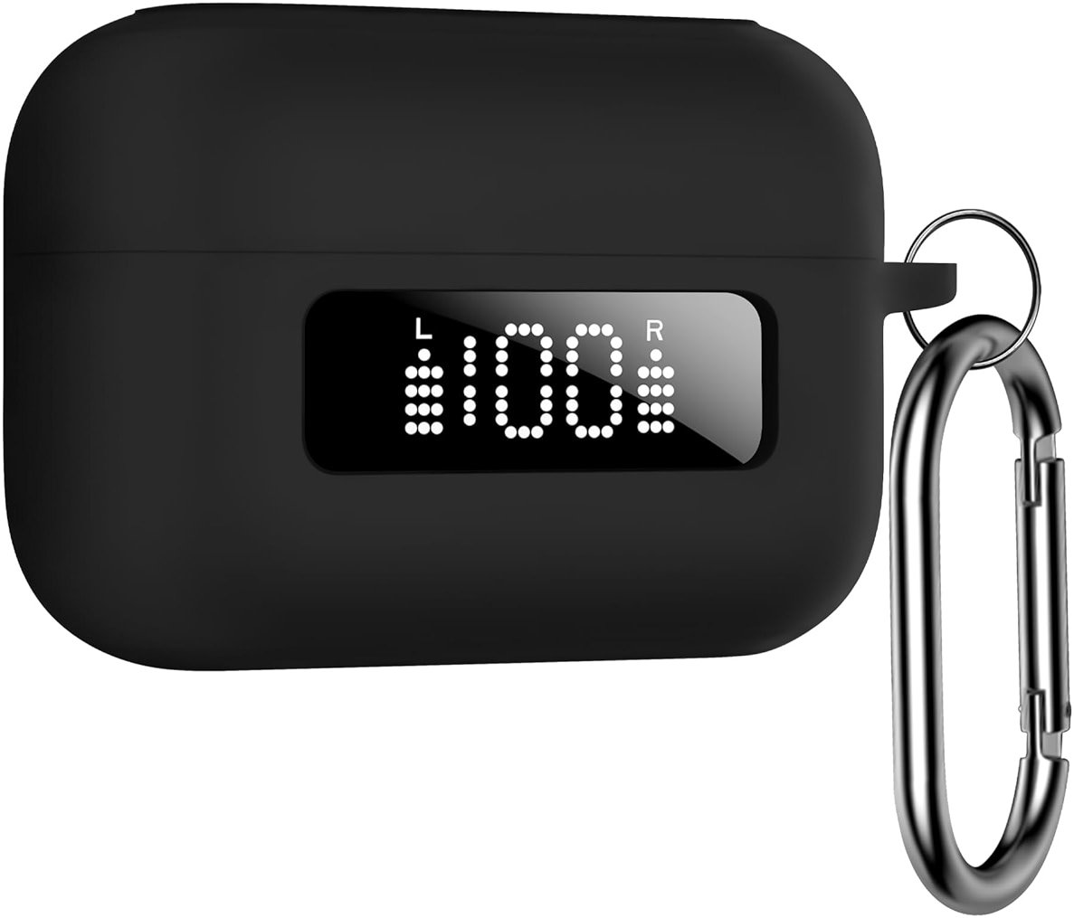 Geiomoo Silicone Case for TOZO NC3, Soft Flexible Scratch Resistant Protective Cover with Carabiner (Black) - Product Image