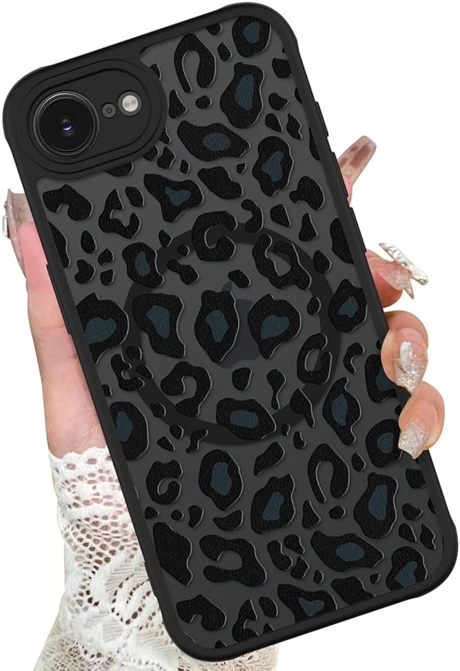 KANGHAR Case for iPhone 16e/17e Phone Case [Compatible with Magsafe] Leopard Printed Pattern Cute Cheetah Protective Magnetic Case for Girls Women Men 6.1" - Product Image