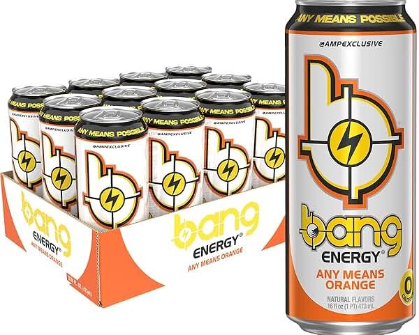 Bang Energy Any Means Orange, Sugar-Free Energy Drink, 16-Ounce | Pack of 12 - Product Image