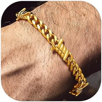 Bandmax Barbed Wire Chain Bracelets for Men Women Stainless Steel/Black/Gold Thorn Cuban Link Bracelet Adjustable Punk Emo Style Jewelry Gift - Product Image