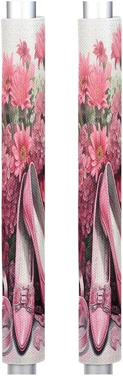 Pardick Refrigerator Door Handle Covers Set of 2 Flower Dance Shoes Fridge Door Handle Keep Your Kitchen Appliance Clean, Dishwasher Fridge Mocrowave Oven Door Decor Protector Handle Cover - Product Image