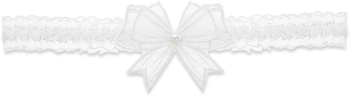 White Lace Bow Floral Garters, Wedding Garters for Bride Vintage Pearl Lace Garter Bowknot Stretch Thigh Garter Elastic Leg Garters Wedding Party Porm Body Accessories for Women Girls - Product Image