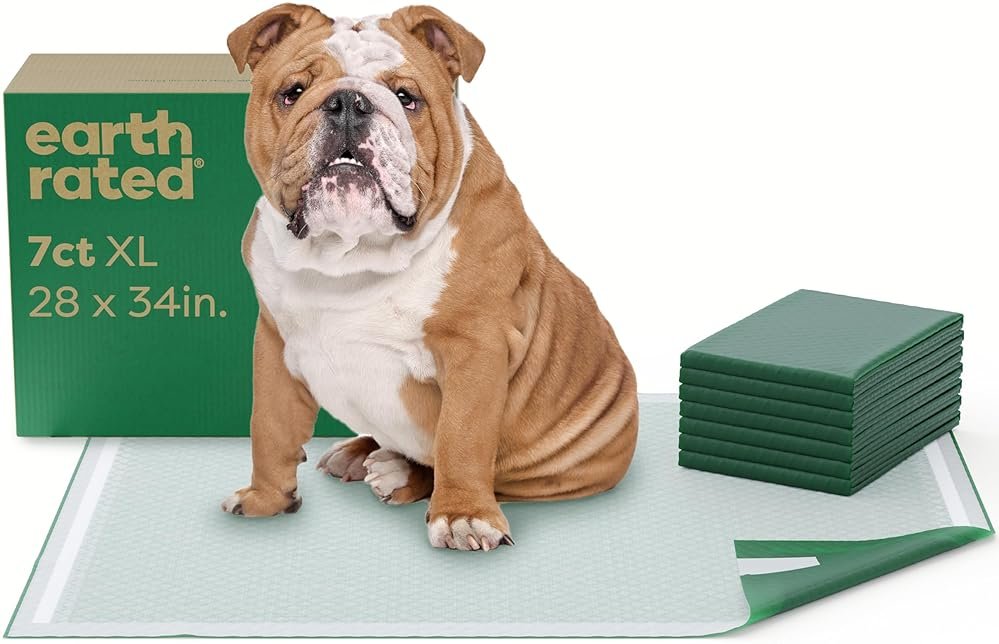 Earth Rated 3-in-1 Max Absorbency Puppy Pee Pads for Dogs, Odor Blocking, Leak Prevention Potty Training Pad, XL, 28 x 34 Inches, 7 Count - Product Image