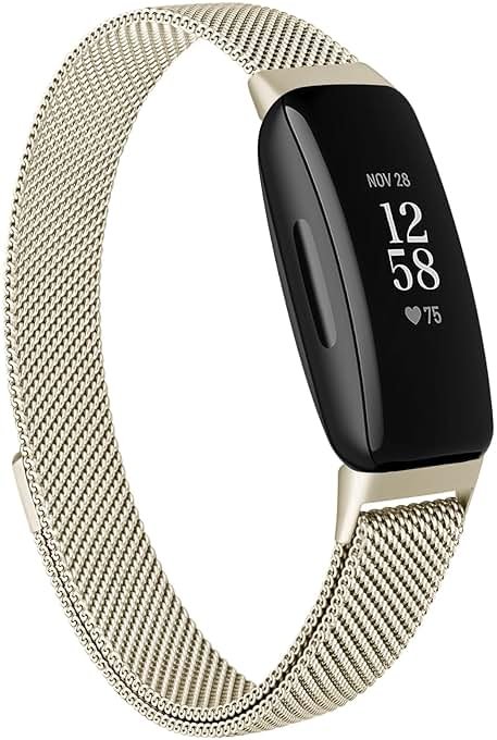 Vanjua for Fitbit Inspire 2 / Inspire 3 / Inspire/Inspire HR Bands Women Men, Stainless Steel Metal Mesh Loop Adjustable Magnetic Wristband Replacement Strap for Fitbit Inspire 2 Fitness Tracker - Product Image