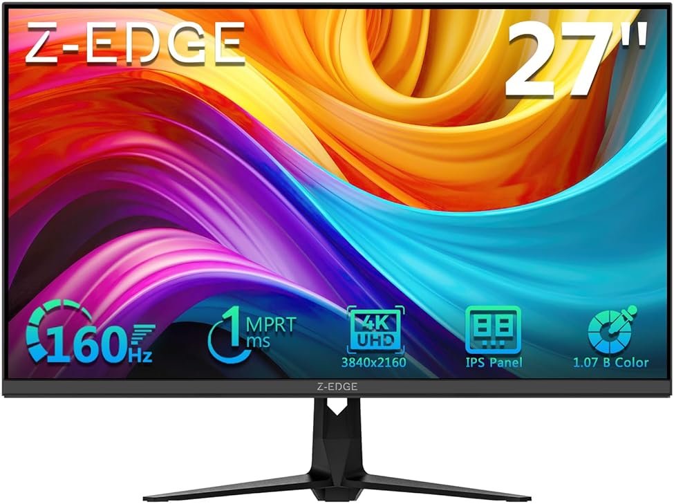 4K Monitor, Z-Edge 27 inch IPS Monitor, UHD 3840x2160 IPS Computer Monitor, 450 cd/m², 160Hz Refresh Rate, 1ms Response Time, G274K Ultra-Thin Bezel - Product Image