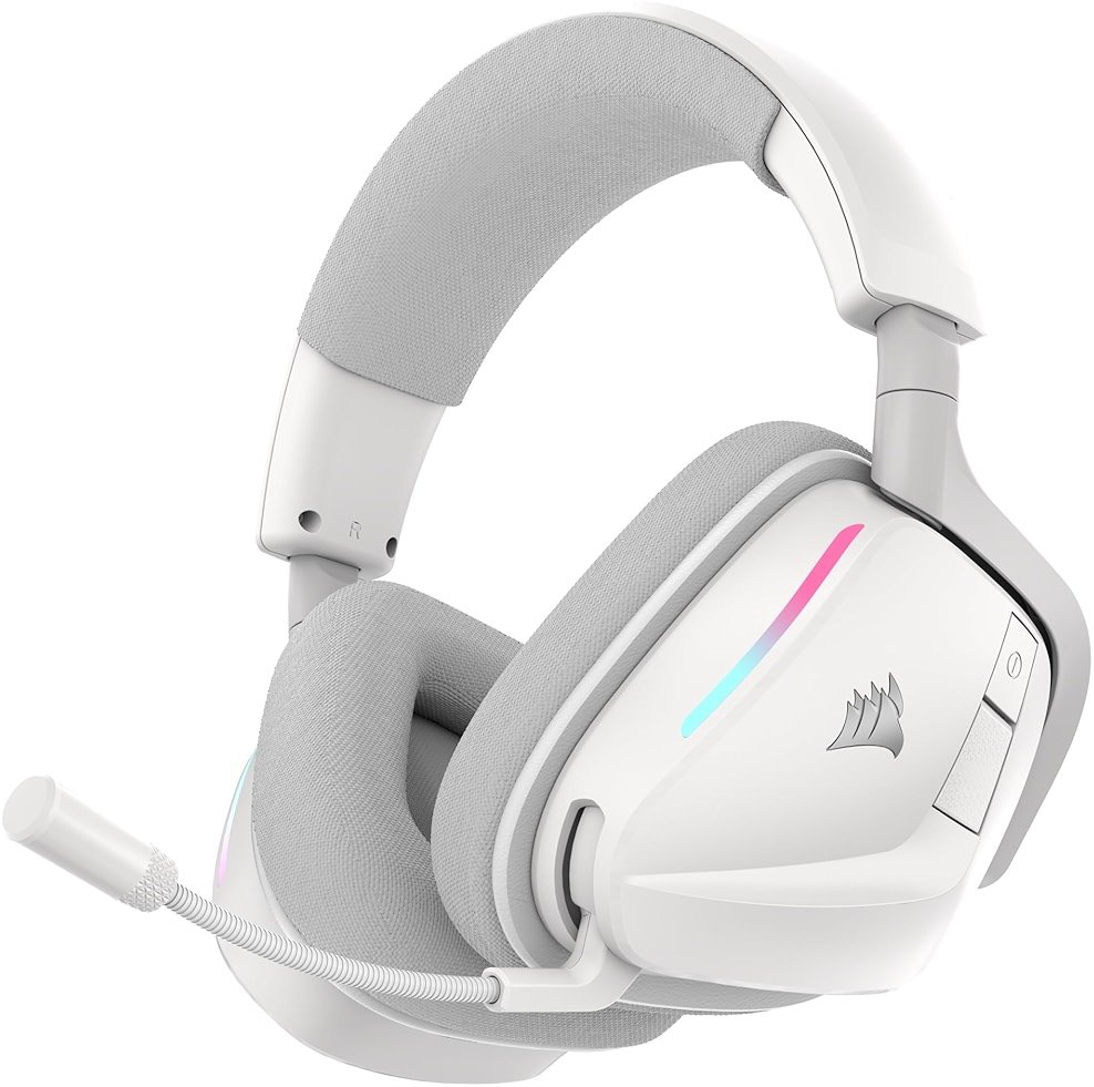 Corsair Void v2 Wireless Gaming Headset with Bluetooth for PC, PS5, PS4, Switch, Mobile – Dolby Atmos, 70 Hr Battery, Dual Wireless, Lightweight, Fast Charging – White | For PC, PS5, PS4, Switch & Mobile ,Dolby Atmos, 70 Hours Battery Life, Double Wireless, Fast Charge - Product Image