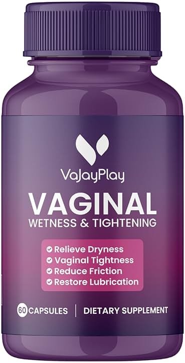 VaJayPlay Feminine Area Moisture & Dryness Support | Increase Wetness, Tightness & Mood Balance, Feminine Wellness & Hydration Support | Made W/Manjakani, Slippery Elm, Fenugreek & More (60 Count) - Product Image