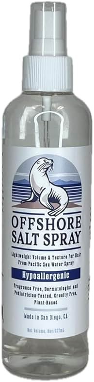 Offshore Salt Spray: Sea Salt Hair Mist for Sensitive Scalp, Lightweight Algae-Based Styling Spray, Hypoallergenic and Dermatologist-Tested, 8oz NATIONAL ECZEMA ASSOCIATION SEAL OF ACCEPTANCE - Product Image