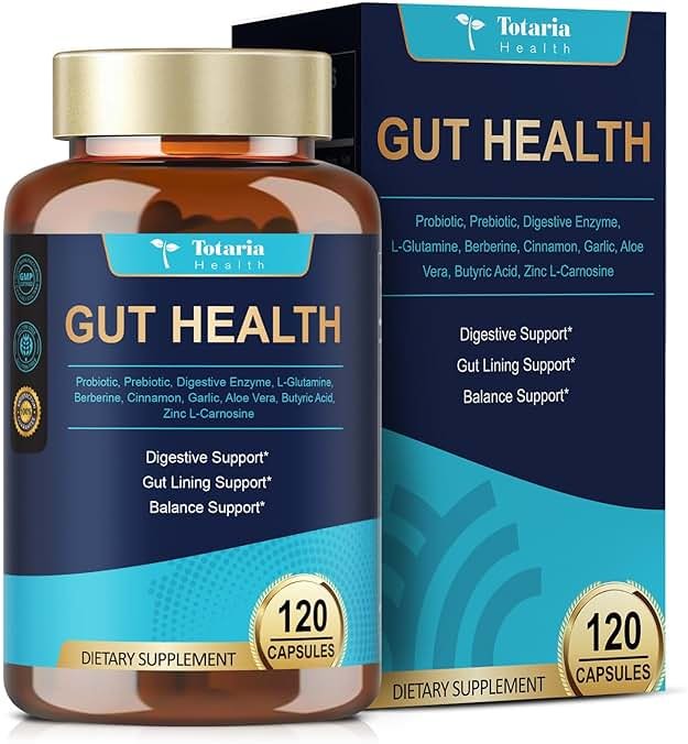 14-in-1 Gut Health with Probiotics, Prebiotics, Postbiotics & Digestive Enzymes for Women & Men, 60 Billion CFU Probiotics for Digestion, Strong Immunity, Skin, Complete Gut Health (120 Capsules) - Product Image