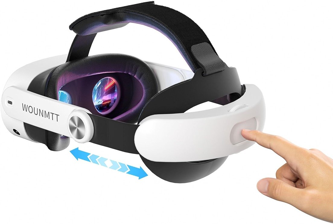 WOUNMTT Head Strap for Oculus Meta Quest 3S Quest 3, Fashion Adjustable Comfort Enhanced Support VR Headset Accessories Strap No Battery Reduce Facial Stress and Gaming Immersion - Product Image